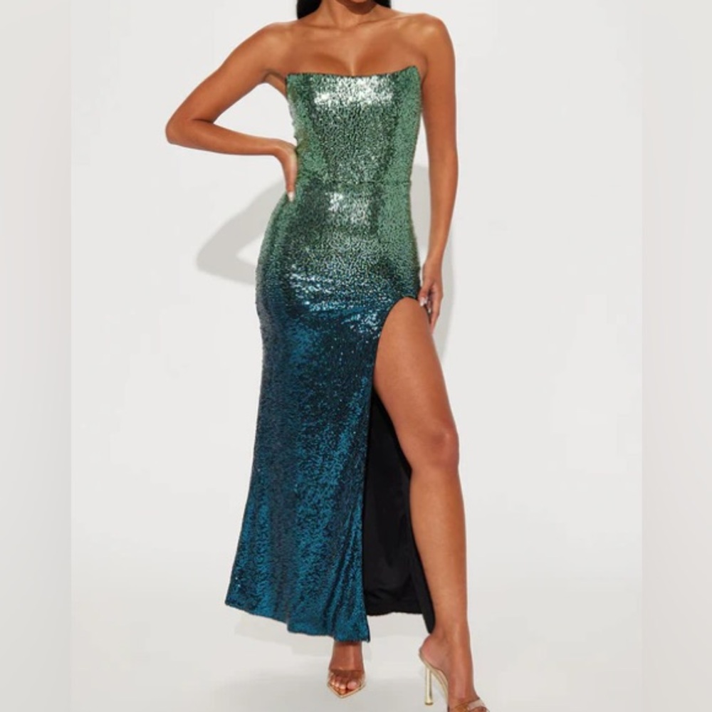NWT Fashion Nova Ombré Sequin Gown